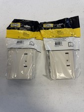 (2) Hubbell Office White 4-Port Data Keystone Jack Surface Mount Box ISB4OW picture
