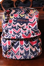 JanSport Backpack Blue Pink Digibreak School Colorful Geometric 16x12x8 JS00T50F picture