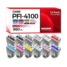 PFI-4100 Pigment Ink Tank Set 12-Pack 80ml High Capacity Replacement for Cano... picture