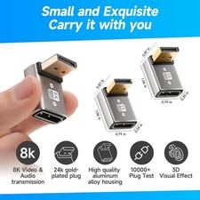 8K DisplayPort Converter Right Angle DP Male to Female Adapter for TV PC Laptop picture