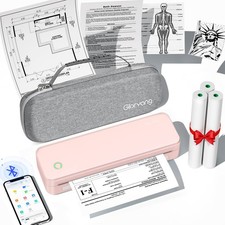Inkless Portable Pink Printer for Travel, Wireless Printer Bluetooth Machine picture