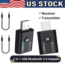 Bluetooth 5.0 2in1 Transmitter Receiver Car Wireless Audio Adapter USB 3.5mm Aux picture