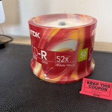 NEW TDK CD-R 80CB50TG 80 Minute 700 MB 52x 50-Pack Spindle Brand NEW Sealed CDR picture