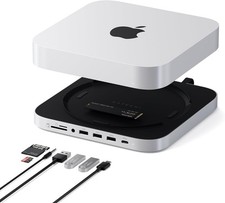 Satechi Mac mini Hub & Stand, NVMe/SATA SSD Enclosure, USB-C 10Gbps, Silver picture