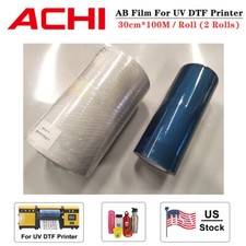 ACHI 30cm*100M AB Film Transfer Sticker For A3 UV DTF Printer 2 Rolls US Stock picture