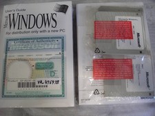 Microsoft Windows 3.1 with Attached COA and 6 3.5-inch Floppies =FACTORY SEALED= picture