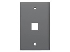 Monoprice Mid-Size Keystone Plate  1 Port, Gray, UL picture