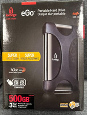 Iomega eGo Portable Tough Hard Drive 500GB #35314 Black-Belt Brand-New picture
