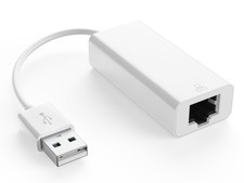 USB A to RJ45 Ethernet Adapter, 10/100 Mbps Fast Ethernet, Male to Female, White picture