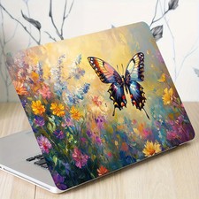 2pcs Artistic Butterfly Flower Laptop Skin PVC Burn Waterproof Scratch Resistant picture