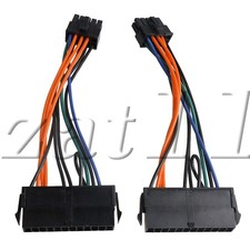 2pcs 24 Pin to 10 Pin ATX PSU Sleeved Adapter Cable for IBM Desktop Black picture