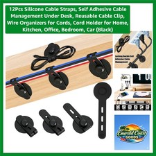 12 Durable Silicone Cable Clips with Strong Adhesive for Neat Organization picture