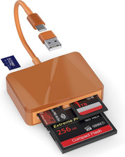SD Card Reader, 4 in 1 USB C to SD/TF/CF/MS Card Reader with USB to USB C picture