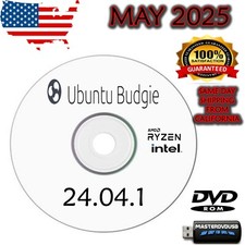 Ubuntu Budgie 24.04.1 Bootable DVD – Live/Installer Latest Release – FAST SHIP picture