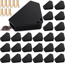 24 Pcs Mice Station with Key Triangle Mouse Station Reusable Rodent Trap Box,... picture