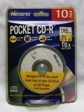 memorex pocket cd-r 10 pack 185mb 21 minutes 16x speed picture