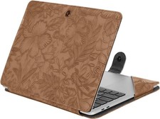 PU Leather Sleeve Case for Embossed Hibiscus Portfolio Protective Stand Cover picture