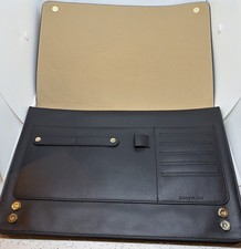 Mark & Graham Black Leather Laptop Envelope Office Portfolio Organizer Tech Case picture