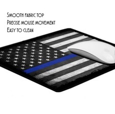 Thin Blue Line Alaska Subdued American Flag Enforcement Mouse Pad picture