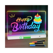 LED Note Board with Colors,Rechargeable Acrylic Dry-Erase Board, 8-... Fast Ship picture