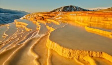 Landscape mountains sunset iran hot spring rock Custom Gaming Mat Desk picture