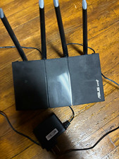 ASUS WiFi 6 1800s Dual-Band Wireless Router Black 4 LAN Ports Gigabit 4 Antennas picture