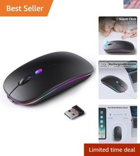 Ultra-Slim Dual Mode Wireless Mouse - Rechargeable & Quiet Click Technology picture