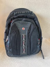 Wenger SwissGear Laptop Backpack Black Grey Tech Travel School Bookbag GUC picture