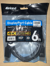 Inland DisplayPort Cable 6 ft 4K Ultra HD DP Male to DP Male Black MC401463 picture