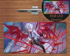 Anime RGB LED Large Mouse Pad Genshin Impact Arlecchino Gaming Mat Mousepad Gift picture