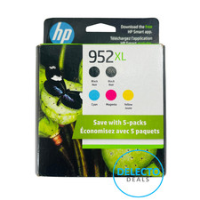 5-PACK HP GENUINE 952XL BLACK & COLOR INK OFFICEJET PRO 8710 8720 SEALED 6/2027+ picture