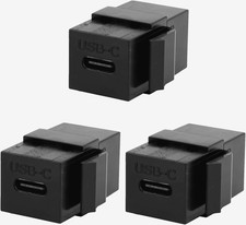 3 PACK Keystone Jack Insert Coupler USB 3 Type C to C Female Coupler Type Black picture