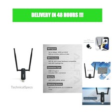 ALFA AWUS036AXM WiFi 6E USB 3.0 Adapter AXE3000 Tri-Band 3Gbps picture