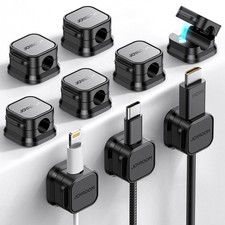 JOYROOM 9 Pack Magnetic Cable Clips Desk Cord Organizer Holder picture