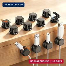 Magnetic Cable Clips 12 Pack, 360° Rotatable Self-Adhesive Cord Holder with One- picture