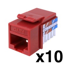 Construct Pro Cat6 (RJ-45) Keystone Jack (10 Pack, Red) picture