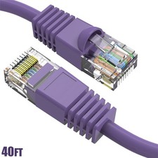 40FT Cat6 RJ45 Network LAN Ethernet Patch Cable UTP Copper Wire Snagless Purple picture