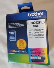 Brother LC30293PKS XXL CMY Extra High Yield Ink Cartridge New EXP 8/26 picture
