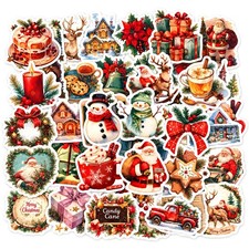 100Pcs Christmas Stickers Bulk, Holiday Vinyl Decals for Scrapbooking Magical🎁✨ picture