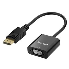 Moread DisplayPort (DP) to VGA Adapter, Gold-Plated Display Port Black picture