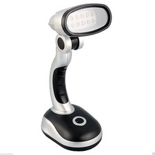 12 LED Bulb Compact Desk Lamp Black Silver USB Cable - Batteries not included 8