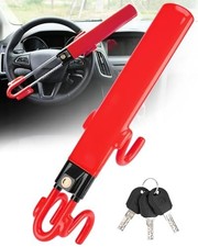 Steering Wheel Lock Anti-Theft Car Device, Red, With 3 Keys, Metal picture