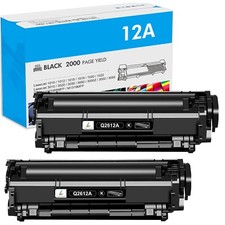 2 PACK Q2612A Toner Cartridge For HP 12A LaserJet 1012 1010 1018 1020 3030 3020 picture