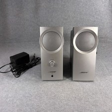Bose Companion 2 Computer Speakers Silver Stereo Pair Volume Headphone Jack picture
