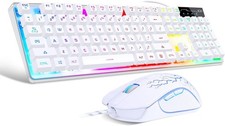 MageGee K1 Gaming Keyboard Mouse Combo RGB LED Backlit Key for PC/Laptop(White) picture