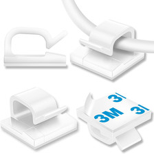 100 Pack Self Adhesive Cable Clips Cord Organizer Wire Holders for Home Office picture