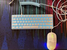 Dierya DK61SE Keyboard w Dierya M1SE & Epomaker 1.8m coil cable blue picture