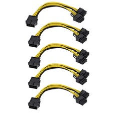 Graphics Card GPU VGA PCIe 8 Pin Female to Dual 8 Pin (6+2) Male Extension Cable picture