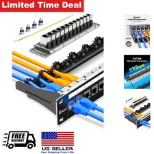 12 Port CAT6A Patch Panel Toolless Termination Smart Cable Management 10cm Rackm picture