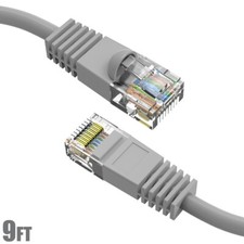 9FT Cat5E RJ45 Network Modem LAN Ethernet UTP Molded Snagless Patch Cable Gray picture